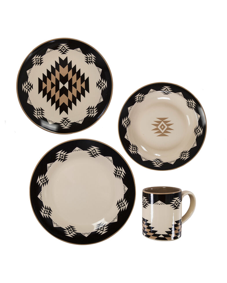 HiEnd Accents Chalet 16pc Ceramic Dinnerware Set, Multi, hi-res