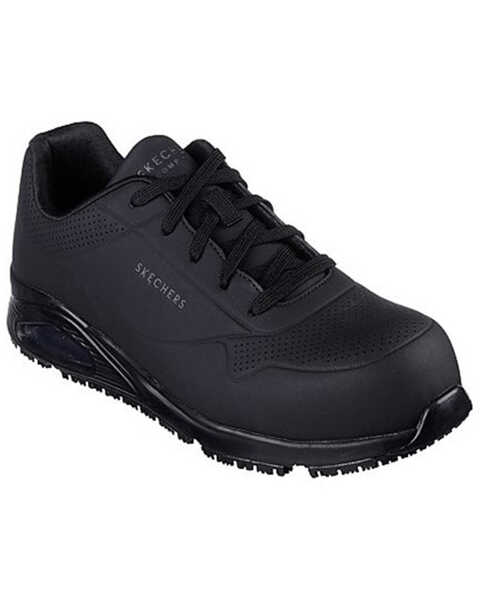 Image #1 - Skechers Men's Uno Sr-Deloney Work Shoes - Composite Toe, Black, hi-res