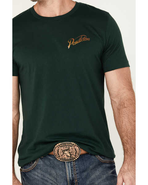 Image #2 - Pendleton Men's Ombre Bucking Horse Short Sleeve Graphic T-Shirt, Forest Green, hi-res