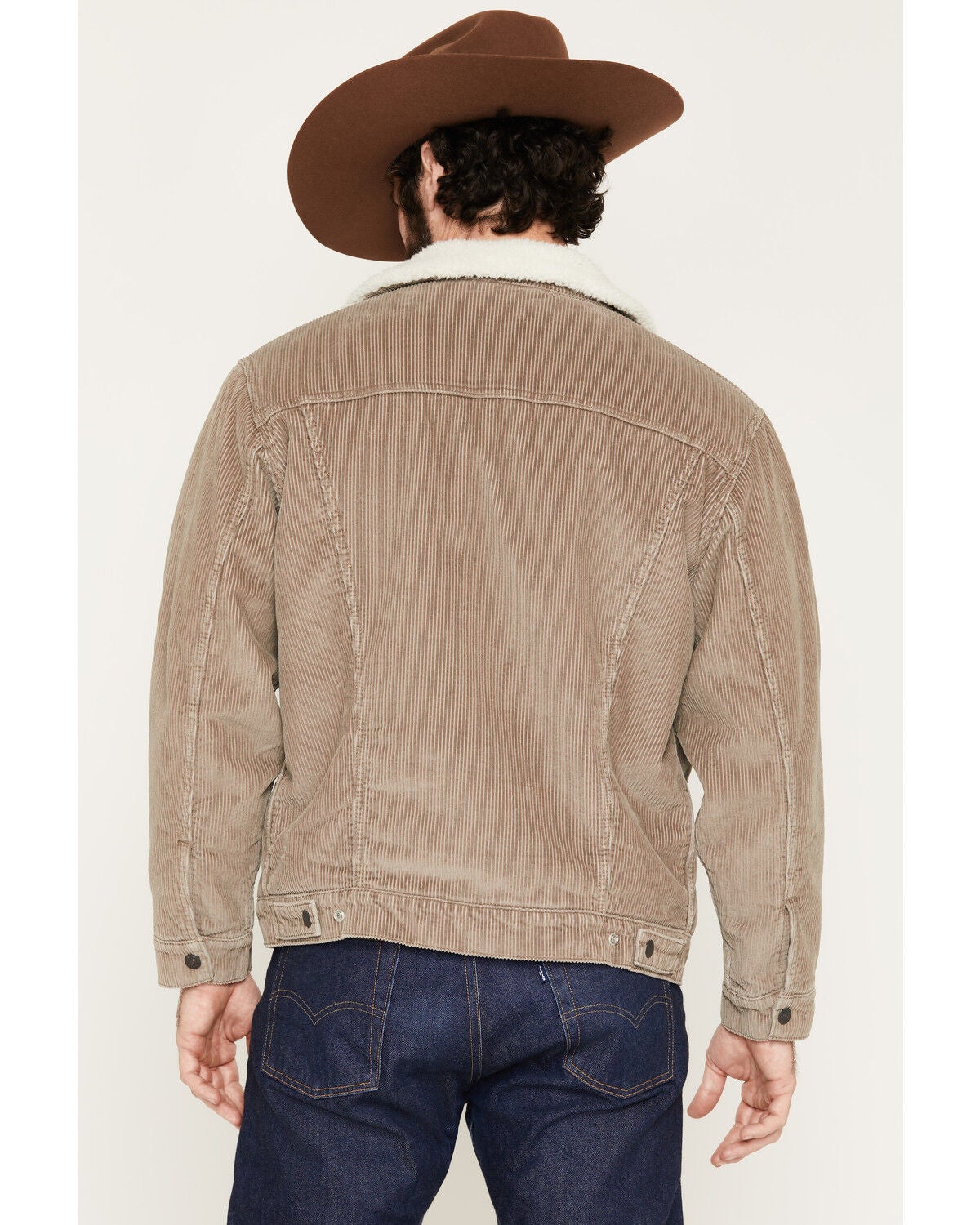 Image #4 - Levi's Men's Brindle Sherpa Lined Corduroy Trucker Jacket, Tan, hi-res