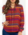 Image #4 - Rock & Roll Denim Women's Rust Serape Stripe Southwestern Embroidered Long Sleeve Western Shirt , Multi, hi-res