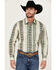 Image #1 - Wrangler Men's Checotah Long Sleeve Pearl Snap Western Shirt - Big, Tan, hi-res
