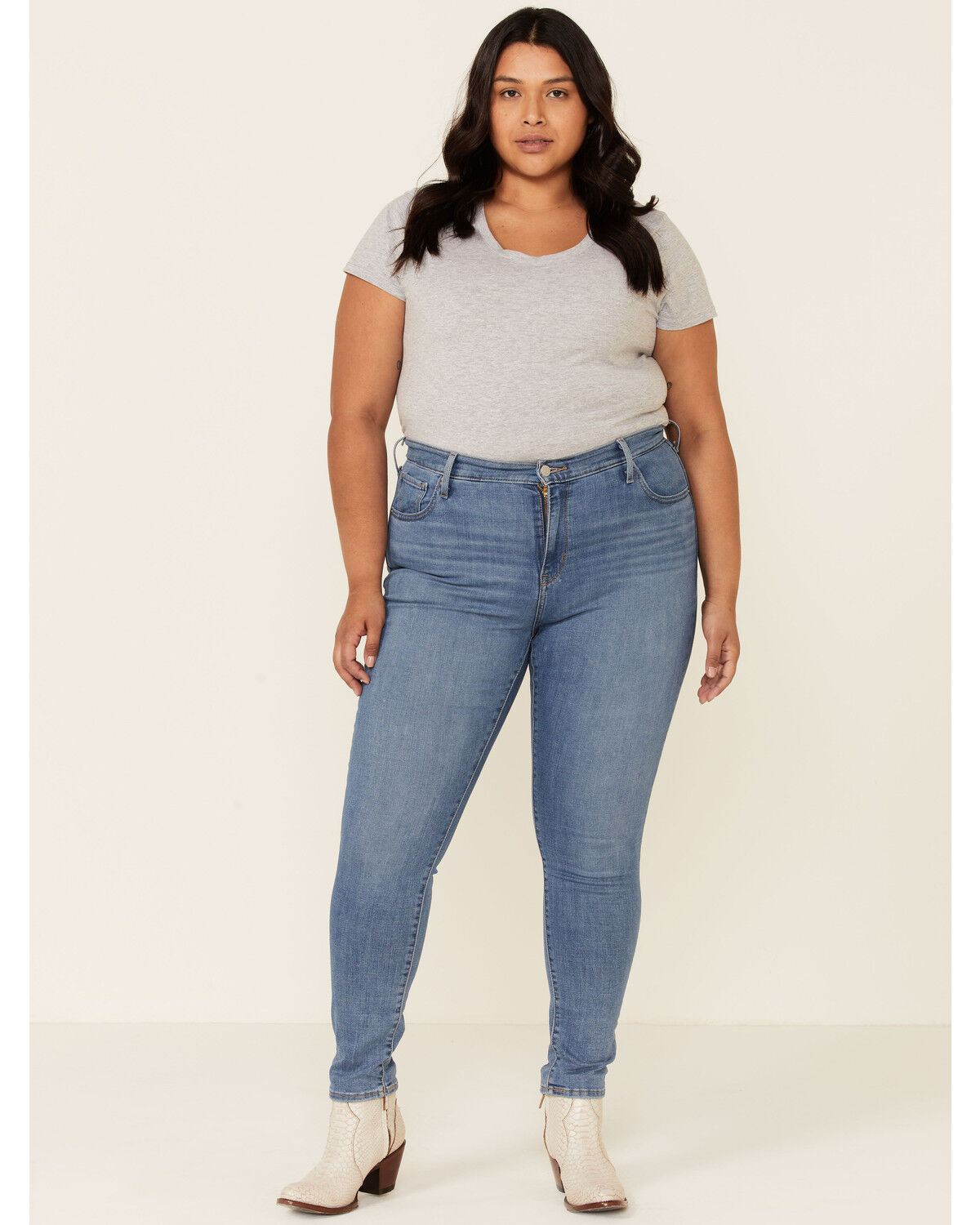 Image #1 - Levi's Women's 721 Lapis Skinny Jeans - Plus, Blue, hi-res