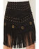Image #2 - Fornia Women's Faux Suede Fringe Concho Mini Skirt, Black, hi-res