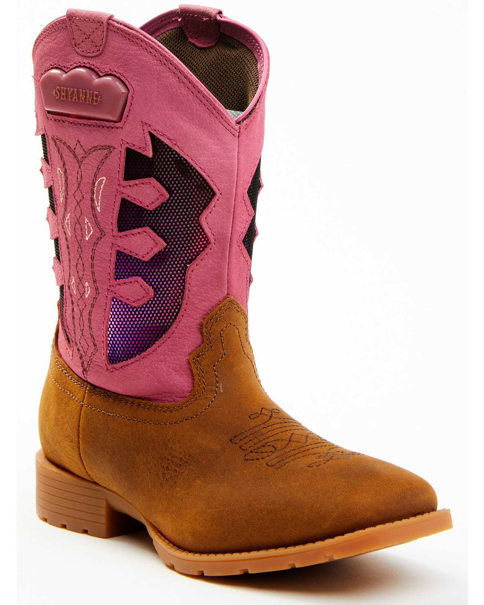 Shyanne Girls Light Up Western Boots Round Toe Sheplers