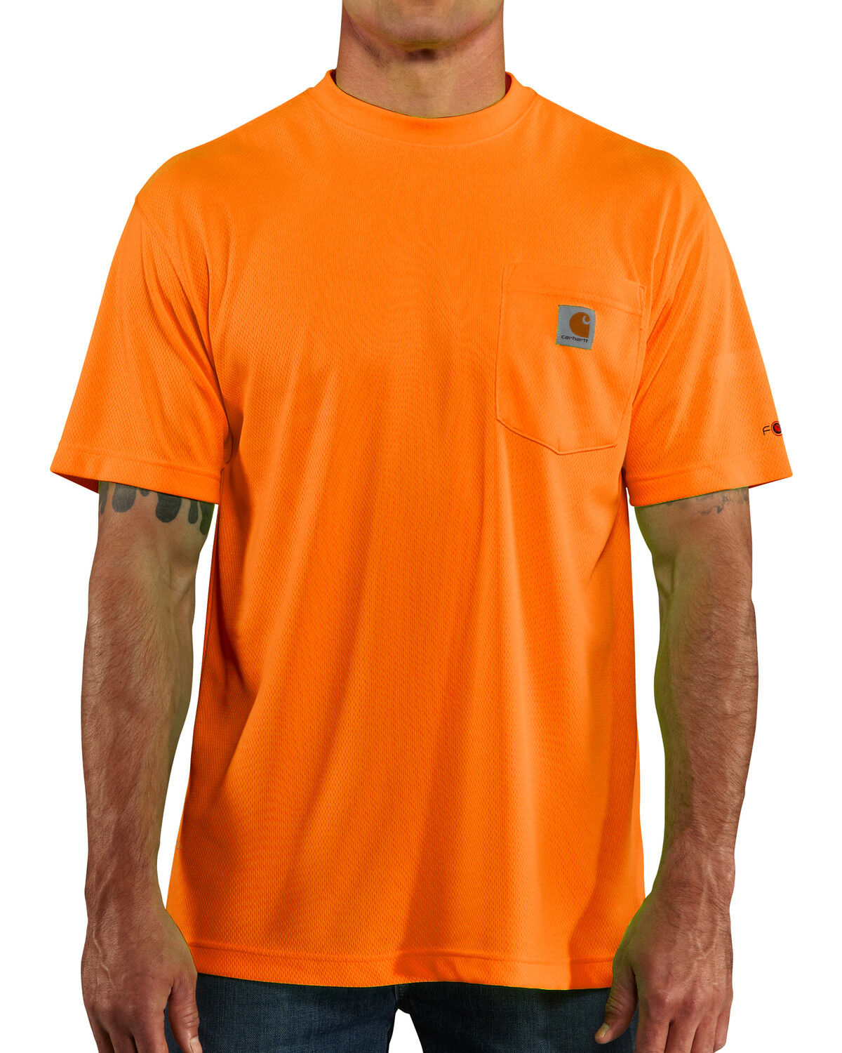 Image #1 - Carhartt Men's Color Enhanced Force Short Sleeve T-Shirt - Tall, Bright Orange, hi-res