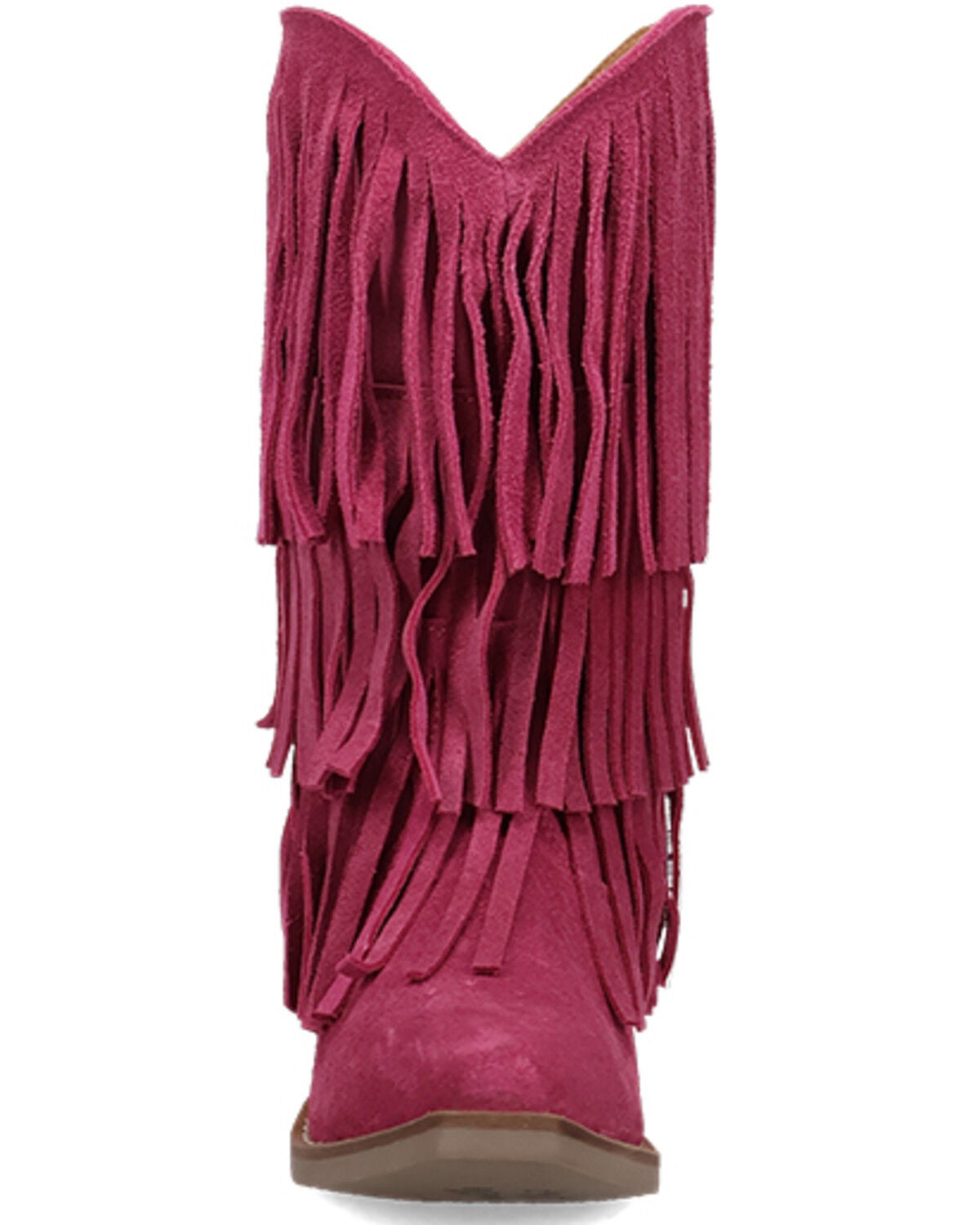 Image #4 - Dingo Little Girls' Wild Child Suede Fringe Western Boots - Snip Toe, Pink, hi-res