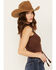 Image #2 - Shyanne Women's Tie-Front Sweater Tank, Medium Brown, hi-res