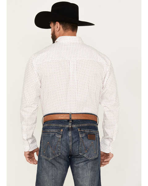 Image #4 - George Strait by Wrangler Men's Geo Print Long Sleeve Button-Down Shirt, White, hi-res