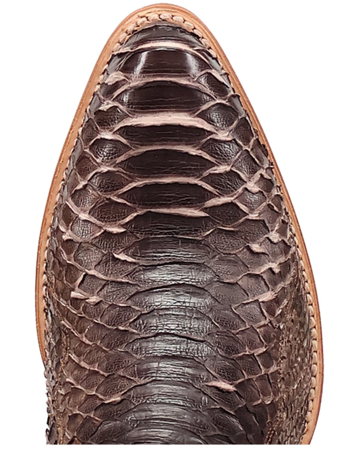 Image #6 - Dan Post Men's Bay Apache Exotic Python Western Boots - Round Toe, Brown, hi-res