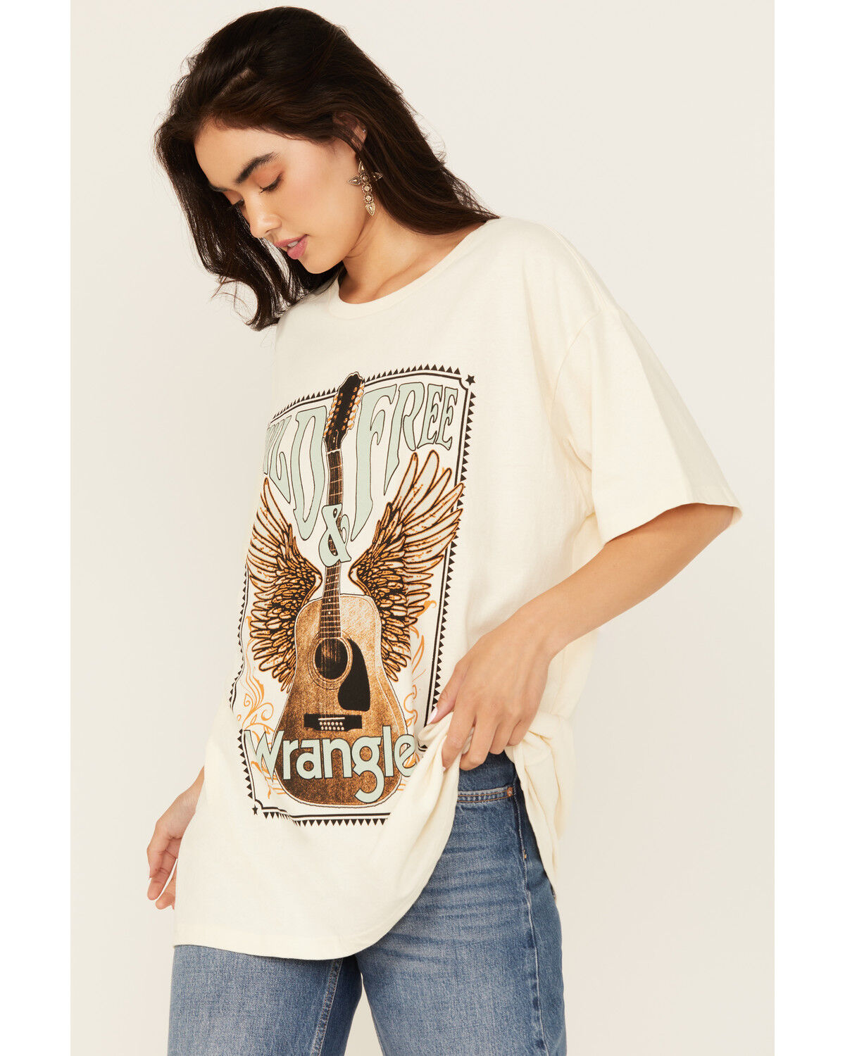 Image #2 - Wrangler Women's Guitar Short Sleeve Graphic Tee, White, hi-res