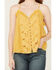 Image #3 - Miss Me Women's Sleeveless Lettuce Hem Tank Top, Yellow, hi-res