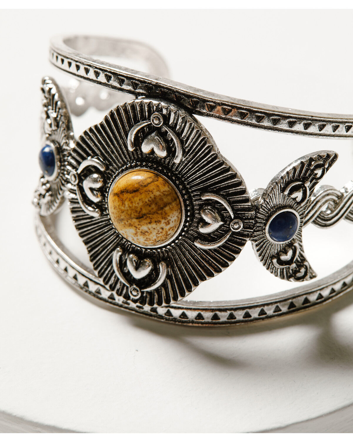 Image #2 - Shyanne Women's Monument Valley Silver Medallion Cuff Bracelet, Silver, hi-res