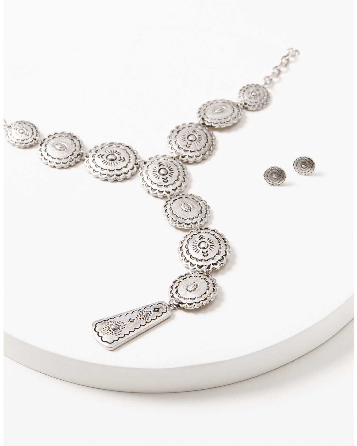Image #1 - Shyanne Women's Shiloh Ridge Concho Jewelry Set - 2 Piece, Silver, hi-res