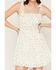 Image #3 - Ash & Violet Women's Floral Print Sleeveless Bow Strap Mini Dress, Ivory, hi-res