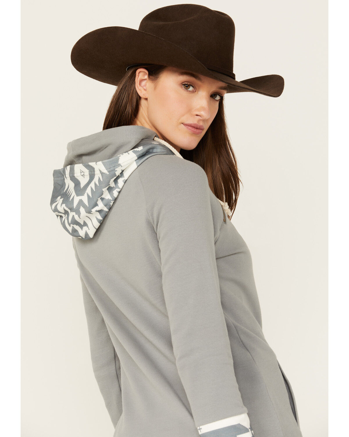 Image #4 - Ampersand Avenue Women's Southwestern Print Hooded Pullover, Green, hi-res