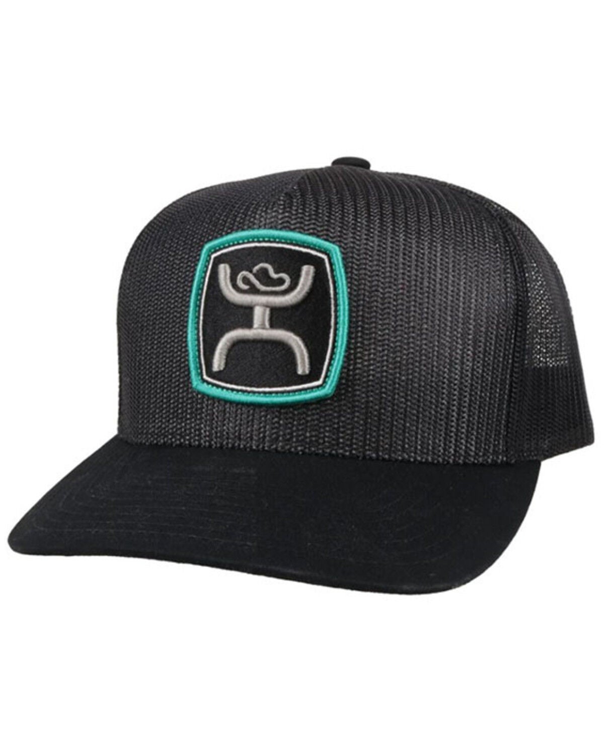 Hooey Men's Zenith Logo Patch Trucker Cap, Black, hi-res