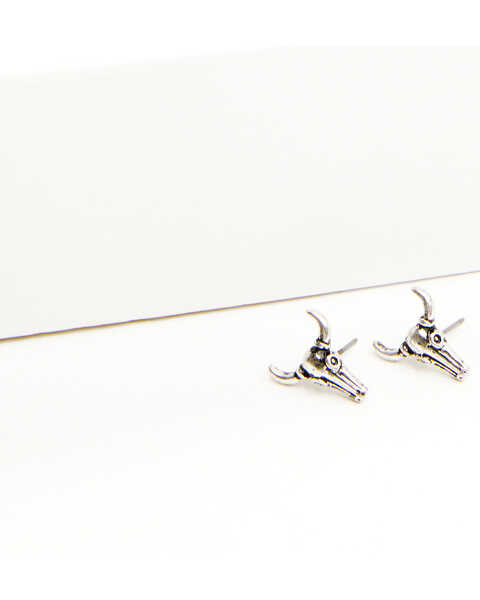 Image #5 - Shyanne Women's Bisbee Falls Silver Longhorn & Cross 6-Piece Earrings Set, Silver, hi-res