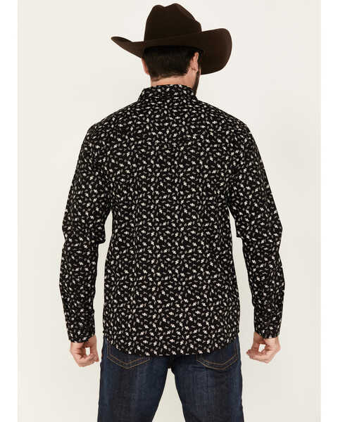 Image #4 - Moonshine Spirit Men's Good Vibes Floral Long Sleeve Snap Western Shirt, Black, hi-res
