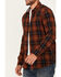 Image #3 - Brothers and Sons Men's Bask Plaid Print Long Sleeve Button-Down Western Shirt, Dark Orange, hi-res