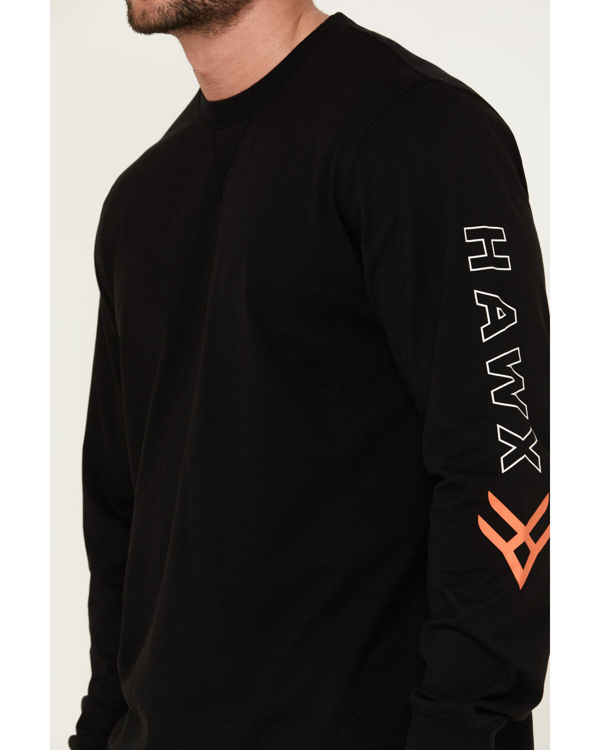 Image #3 - Hawx Men's Logo Long Sleeve Knit Work T-Shirt - Big, Black, hi-res