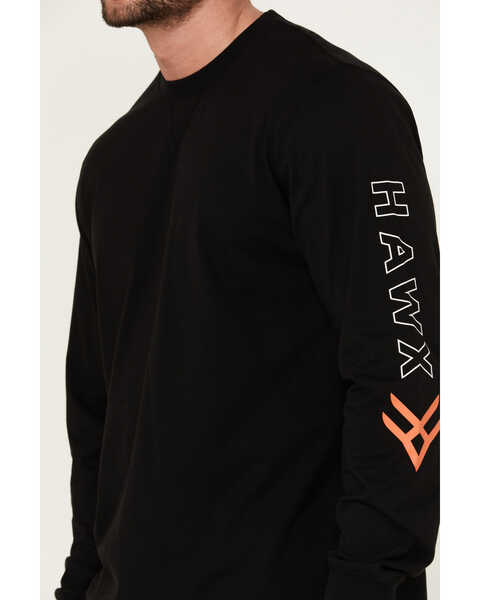 Image #3 - Hawx Men's Logo Long Sleeve Knit Work T-Shirt - Big , Black, hi-res