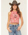 Image #1 - Originality Women's Bandana Rose Print Cropped Tank Top, Red, hi-res