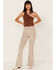 Image #1 - Shyanne Women's Faux Suede Flare Pants, Taupe, hi-res