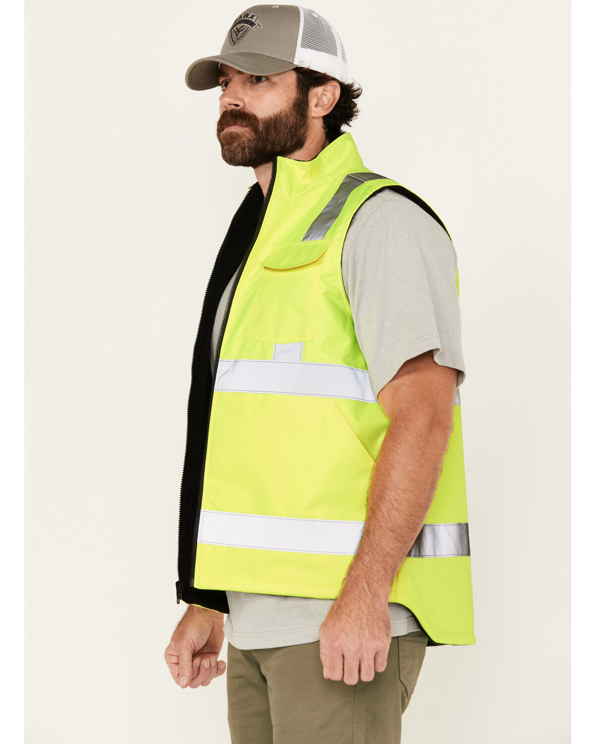 Image #3 - Hawx Men's Hi-Vis Safety Vest - Big, Yellow, hi-res