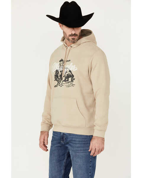 Image #3 - Wrangler Men's Cowboy Logo Hooded Sweatshirt, Tan, hi-res