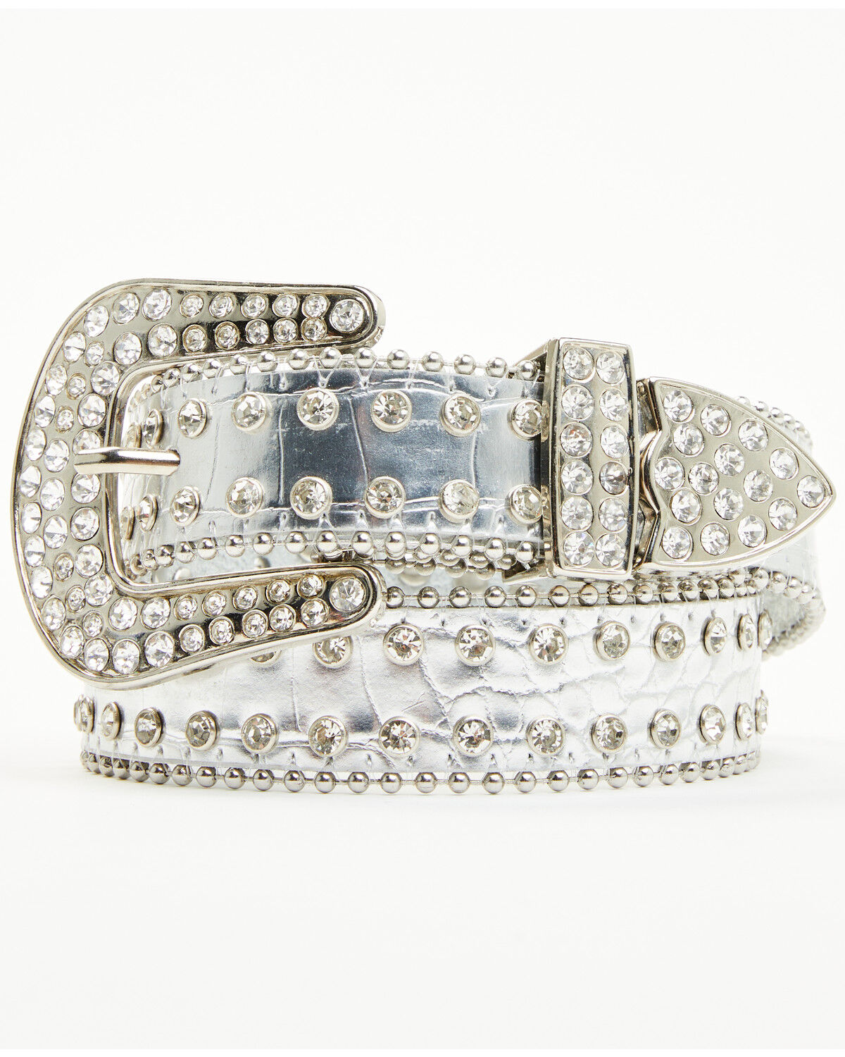 Image #1 - Shyanne Girls' Embellished Bling Belt, Silver, hi-res