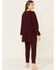 Free People Women's Around The Clock Henley Top , Wine, hi-res