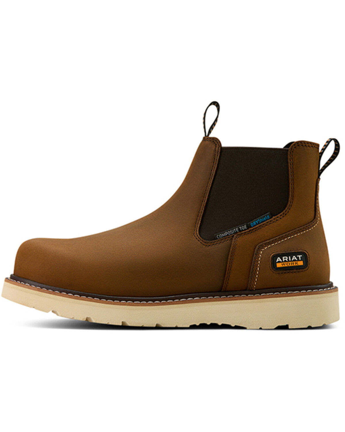 Image #2 - Ariat Men's Rebar Wedge Chelsea Waterproof Work Boots - Composite Toe, Brown, hi-res