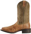 Double H Cognac Roper Cowboy Boots - Wide Square Toe, Cognac, hi-res
