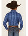 Image #4 - Cowboy Hardware Boys' Tonal Southwestern Print Long Sleeve Pearl Snap Western Shirt, Blue, hi-res