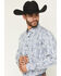Image #2 - Cody James Men's Dagget 2.0 Paisley Print Long Sleeve Button-Down Stretch Western Shirt, Navy, hi-res