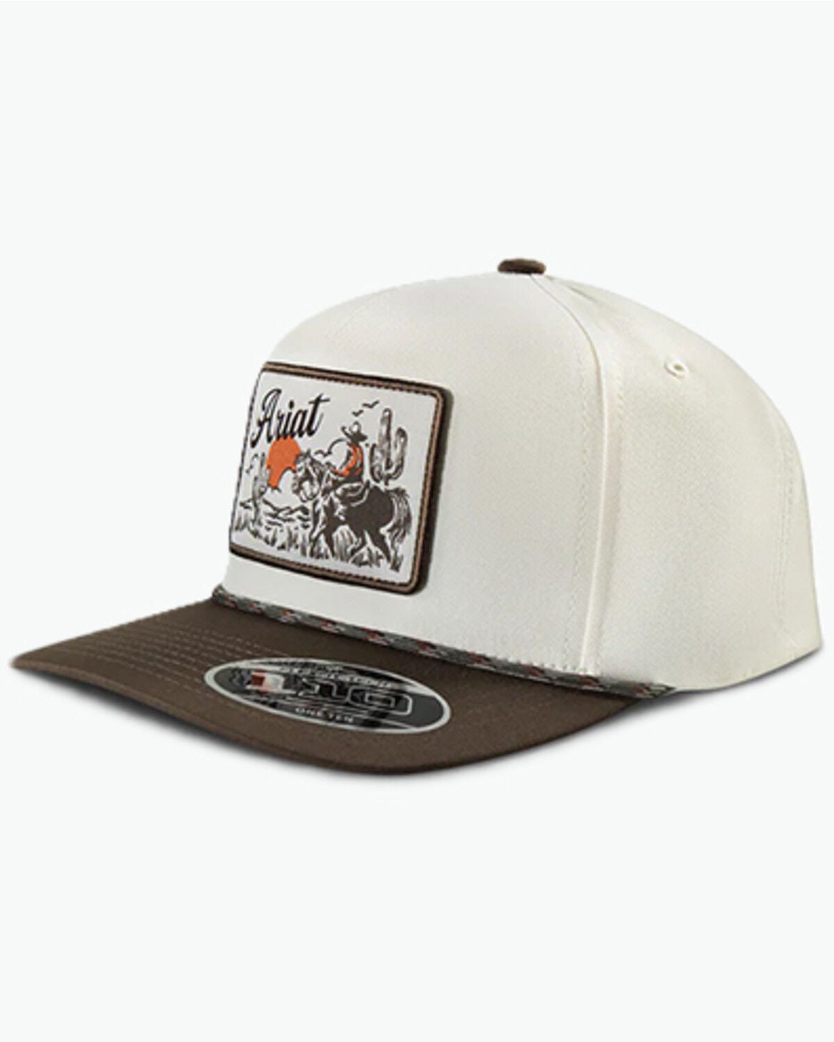 Ariat Men's Desert Patch Ball Cap, Cream/brown, hi-res