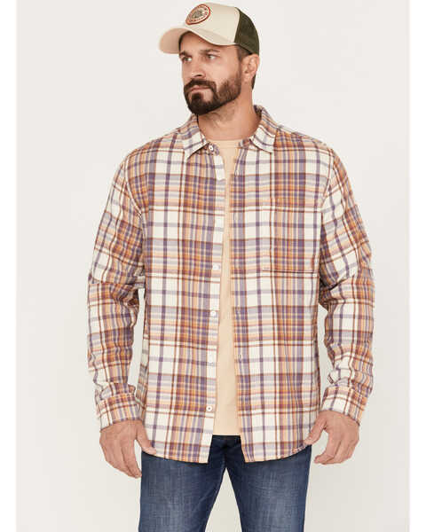 Image #1 - Brothers and Sons Men's Casual Plaid Print Long Sleeve Woven Shirt, Natural, hi-res