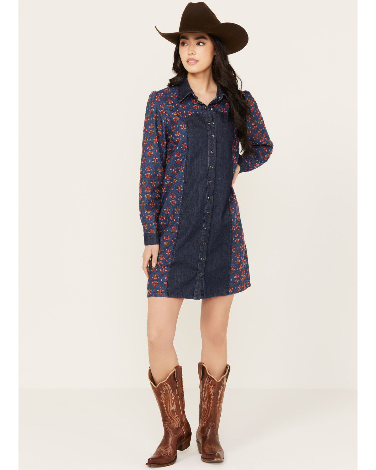 Image #2 - Maggie Sweet Women's Cora Color Block Shirt Mini Dress, Blue, hi-res