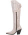 Image #3 - Dan Post Women's Loverfly Tall Western Boots - Snip Toe , White, hi-res