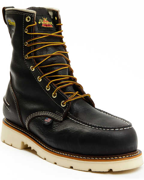 Thorogood Men's Waterproof 8" Work Boots - Steel Toe, Brown, hi-res