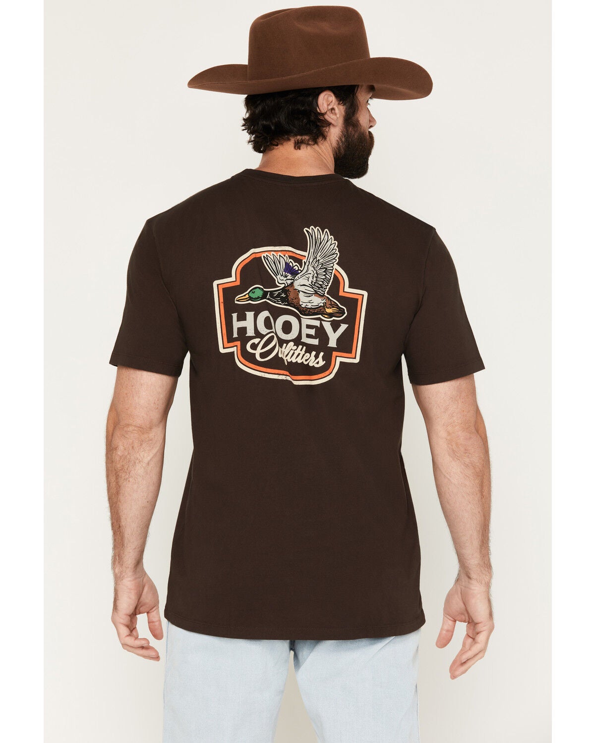 Hooey Men's Flock Shot Short Sleeve Graphic T-Shirt, Dark Brown, hi-res