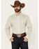 Image #1 - Wrangler Men's Plaid Print Long Sleeve Button-Down Stretch Western Shirt, Tan, hi-res