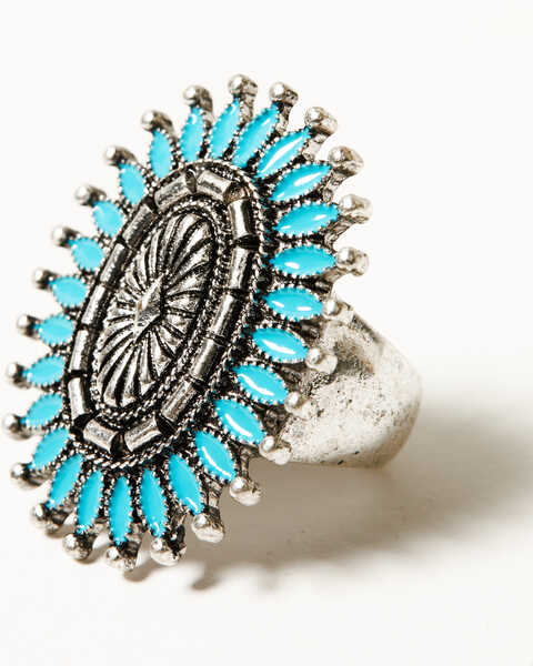 Image #2 - Idyllwind Women's Abbey Antique Concho Statement Ring , Turquoise, hi-res