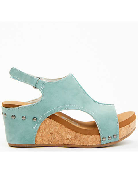 Image #2 - Very G Women's Isabella Suede Sandals , Turquoise, hi-res