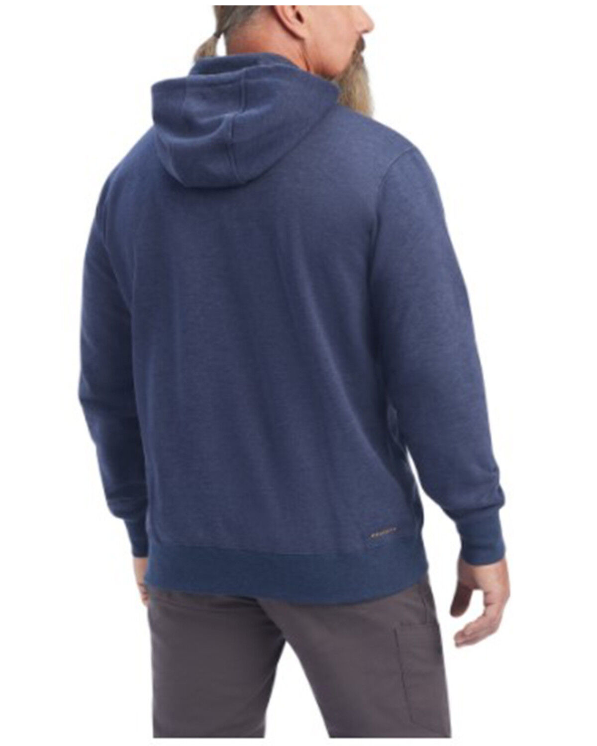 Image #2 - Ariat Men's Rebar Workman 1/4 Zip Up Hooded Work Pullover, Navy, hi-res