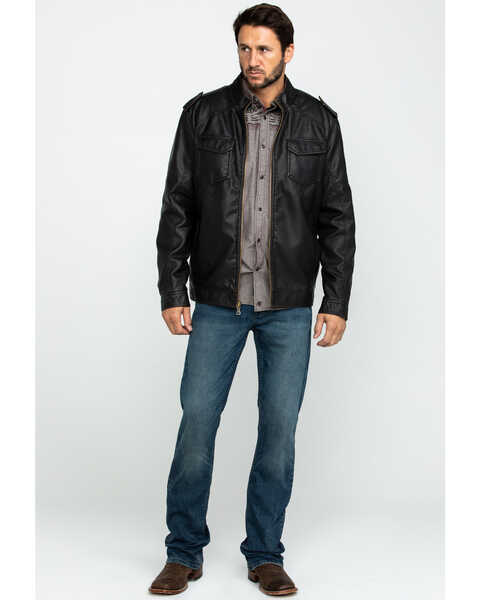 Image #6 - Cody James Men's Backwoods Distressed Faux Leather Moto Jacket - Big & Tall , , hi-res