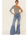 Free People Women's Love Letters Float On Flare Jeans, Blue, hi-res