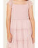 Image #3 - Sugar California Girls' Star Print Smocked Dress, Light Pink, hi-res
