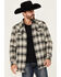 Image #1 - Moonshine Spirit Men's String Fellow Plaid Print Long Sleeve Snap Western Shirt, Grey, hi-res
